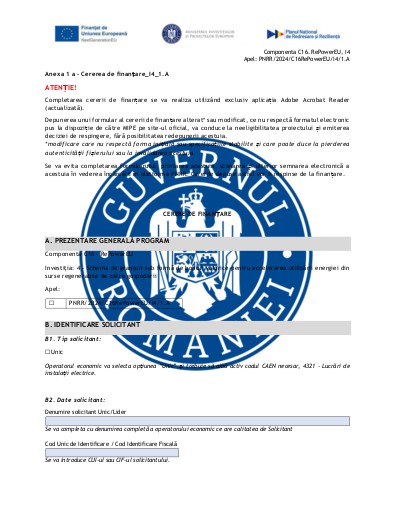 2  Anexa 1   Cerere de finantare I4 1 A corrigendum 2