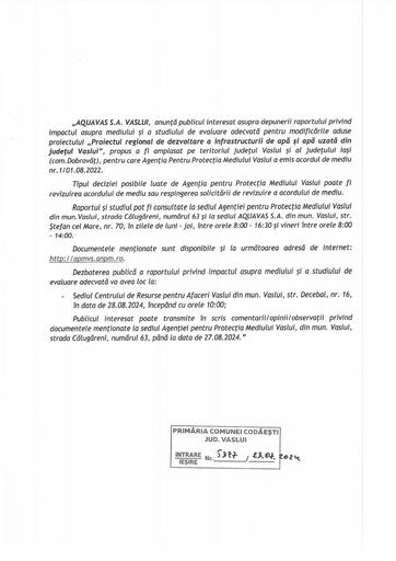 Anunt Aquavas