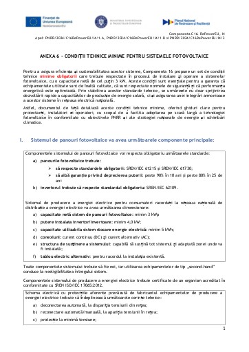 7   Anexa  6   Conditii tehnice minime pentru sisteme fotovoltaice